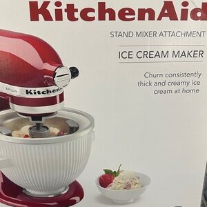 KitchenAid Red Stand Mixer Ice Cream Attachment